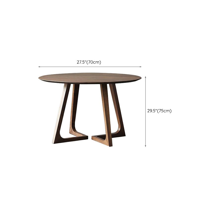 Scandinavian Brown Round Wood Dining Table with Double Pedestal Base thumbnail 11