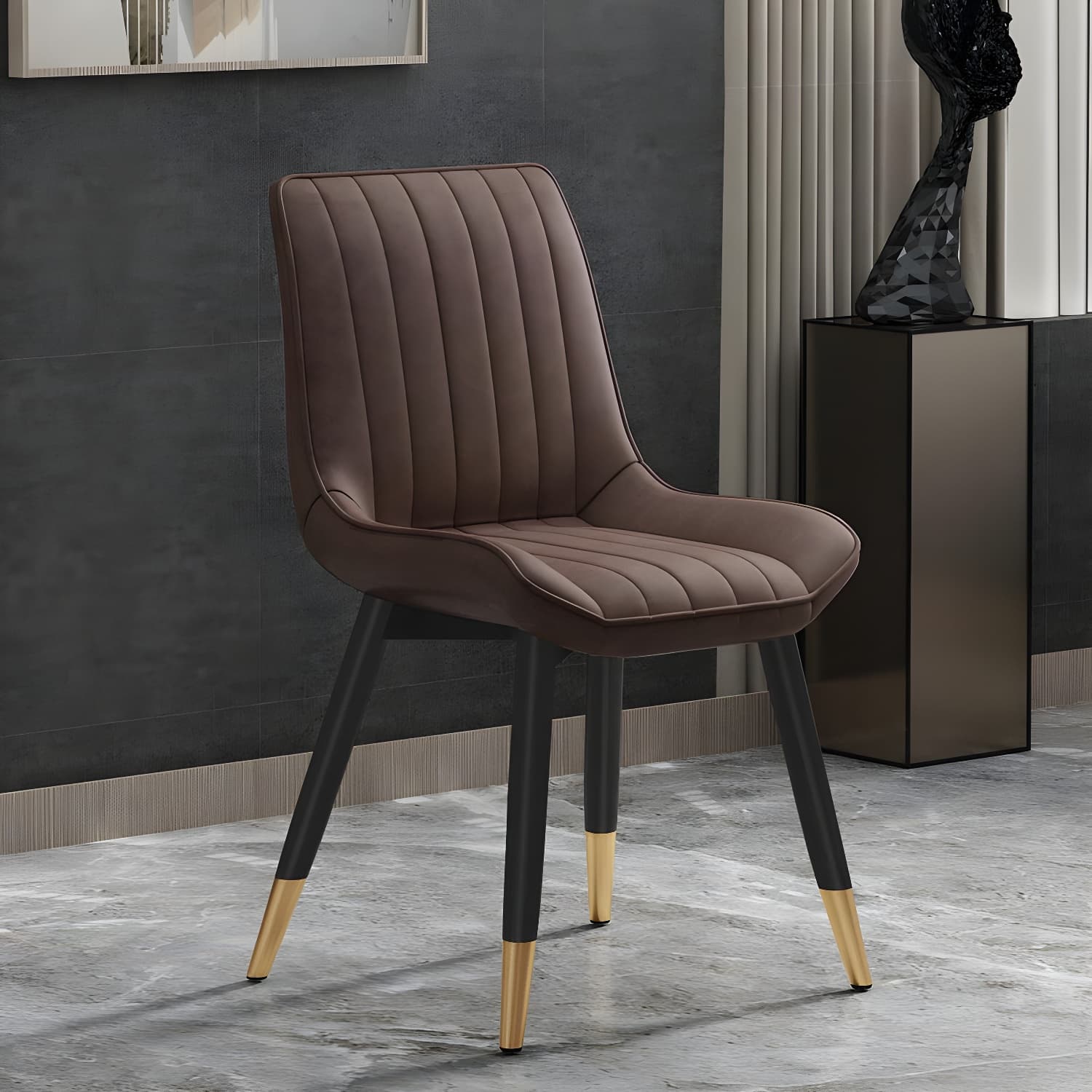 Glam Faux Leather Dining Chair Parsons Chair in Matte Finish for Home thumbnail 20