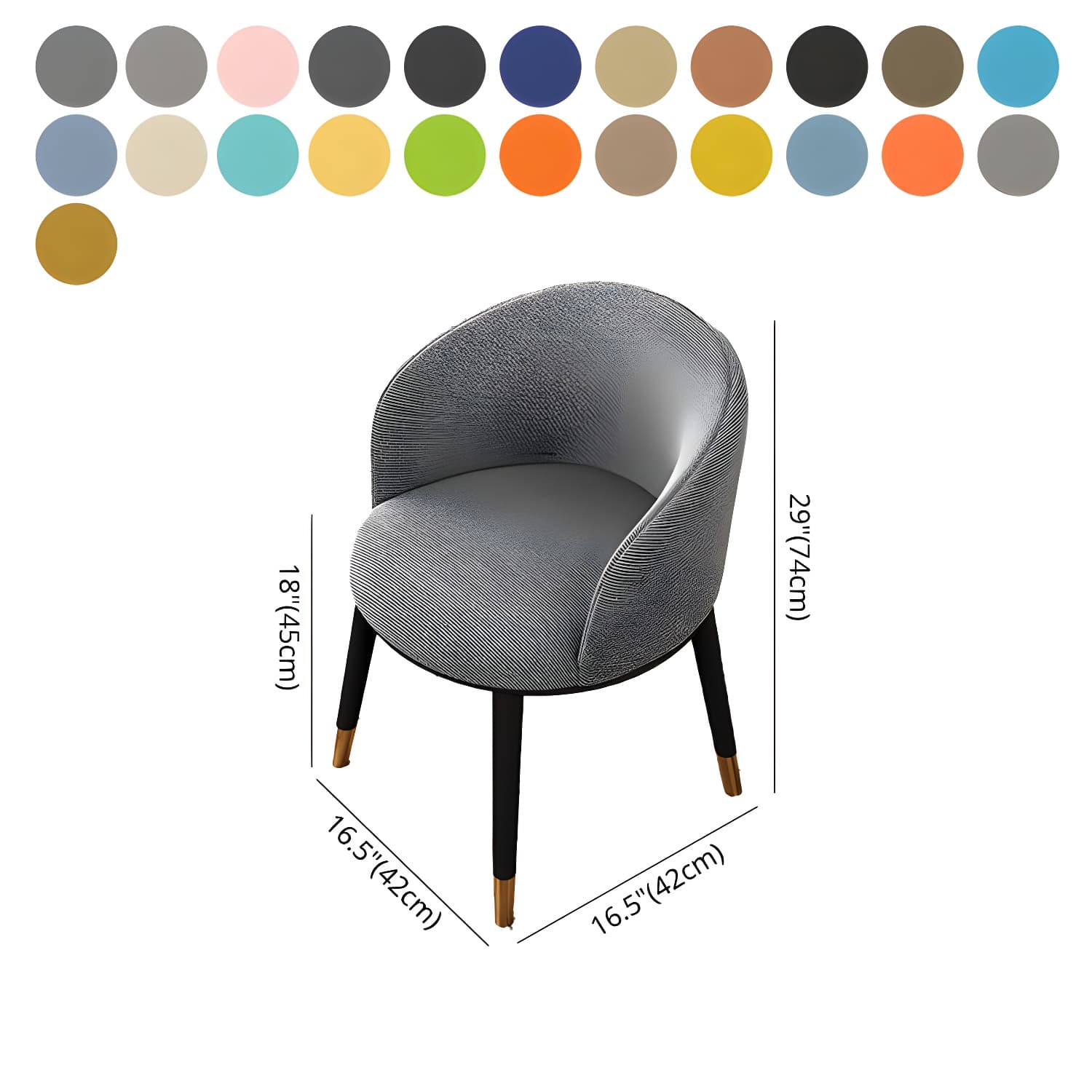 Contemporary Leather Home Arm Chair Solid Back Matte Finish Dining Chair thumbnail 28