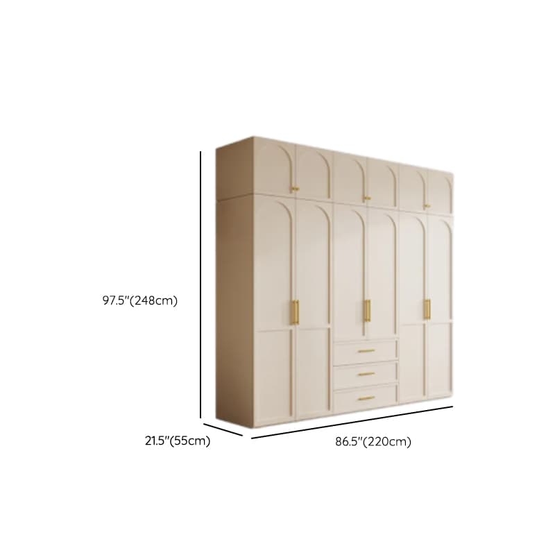 Simplistic White Detached Almirah with 3 Drawers, Interior Shelves, and Hinged Door thumbnail 30