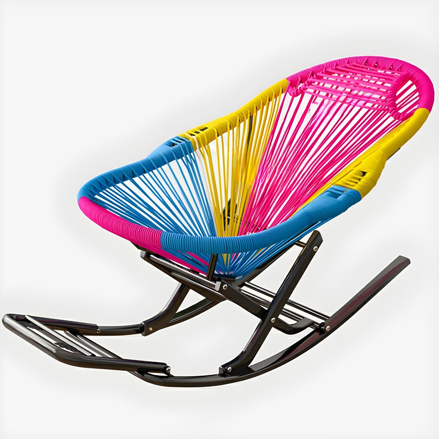 Traditional Black Metal Frame Rocking Chair with Spindle Back and High Weight Capacity thumbnail 17