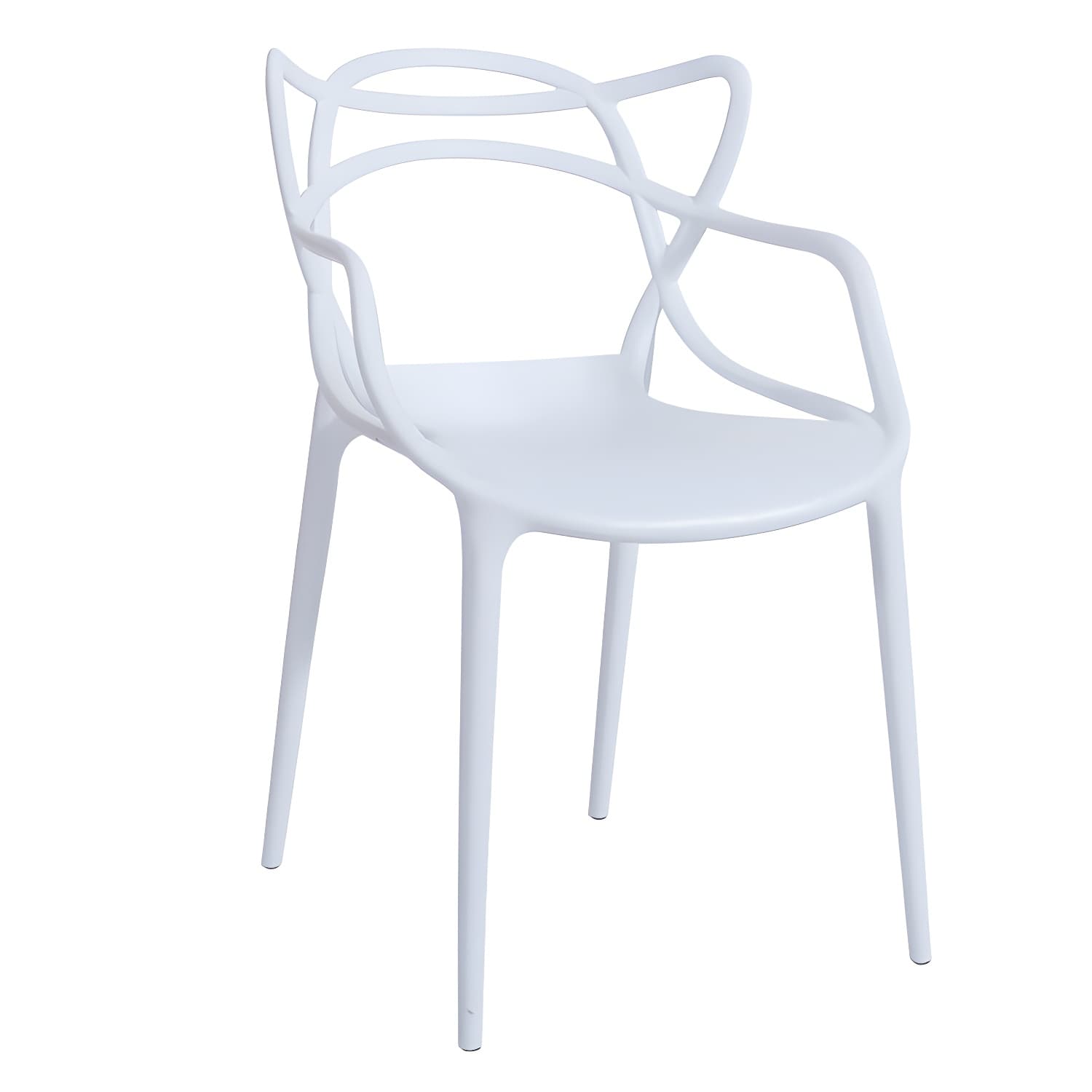 Open Back Dining Arm Chair Modern Indoor-Outdoor Plastic Chair thumbnail 21