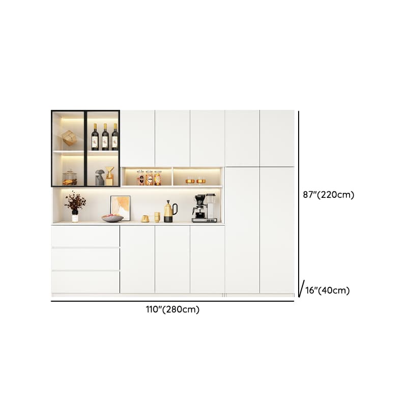 Modern White Wood Sideboard/Credenza 40cm Wide 220cm Tall - image 29