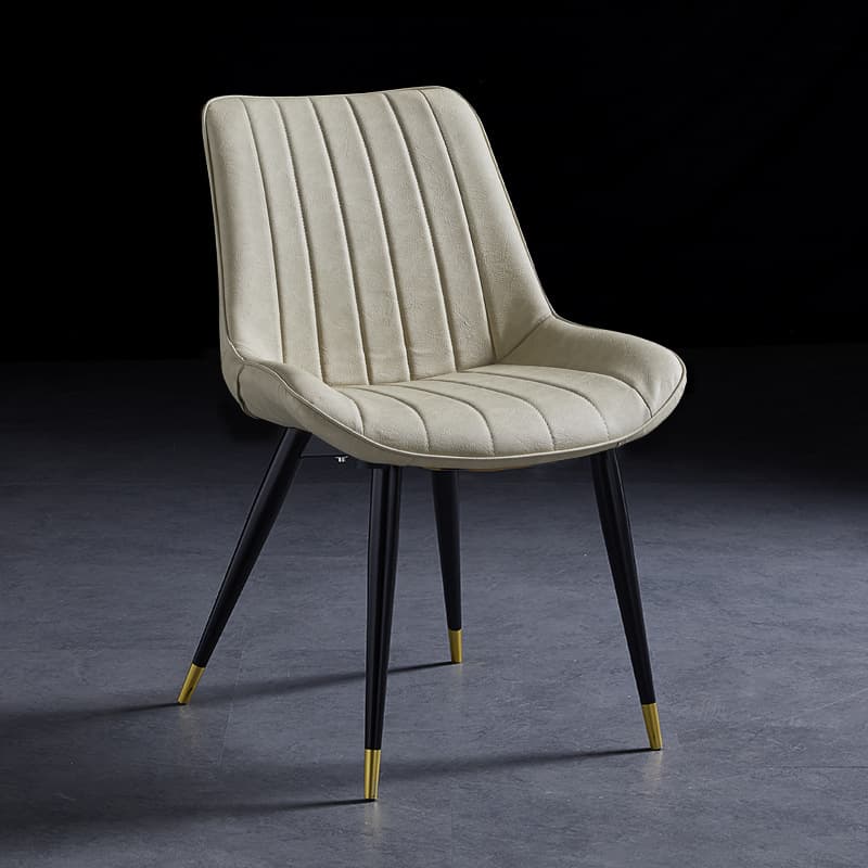 Outlined Faux Leather Upholstered Reliable Side Chair with Metal 4 Legs for Restaurant thumbnail 30