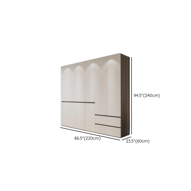 White Modish Wooden Independent Armoire Cabinet with Soft Close Drawer, Soft Close Door, and Interior Shelves thumbnail 25