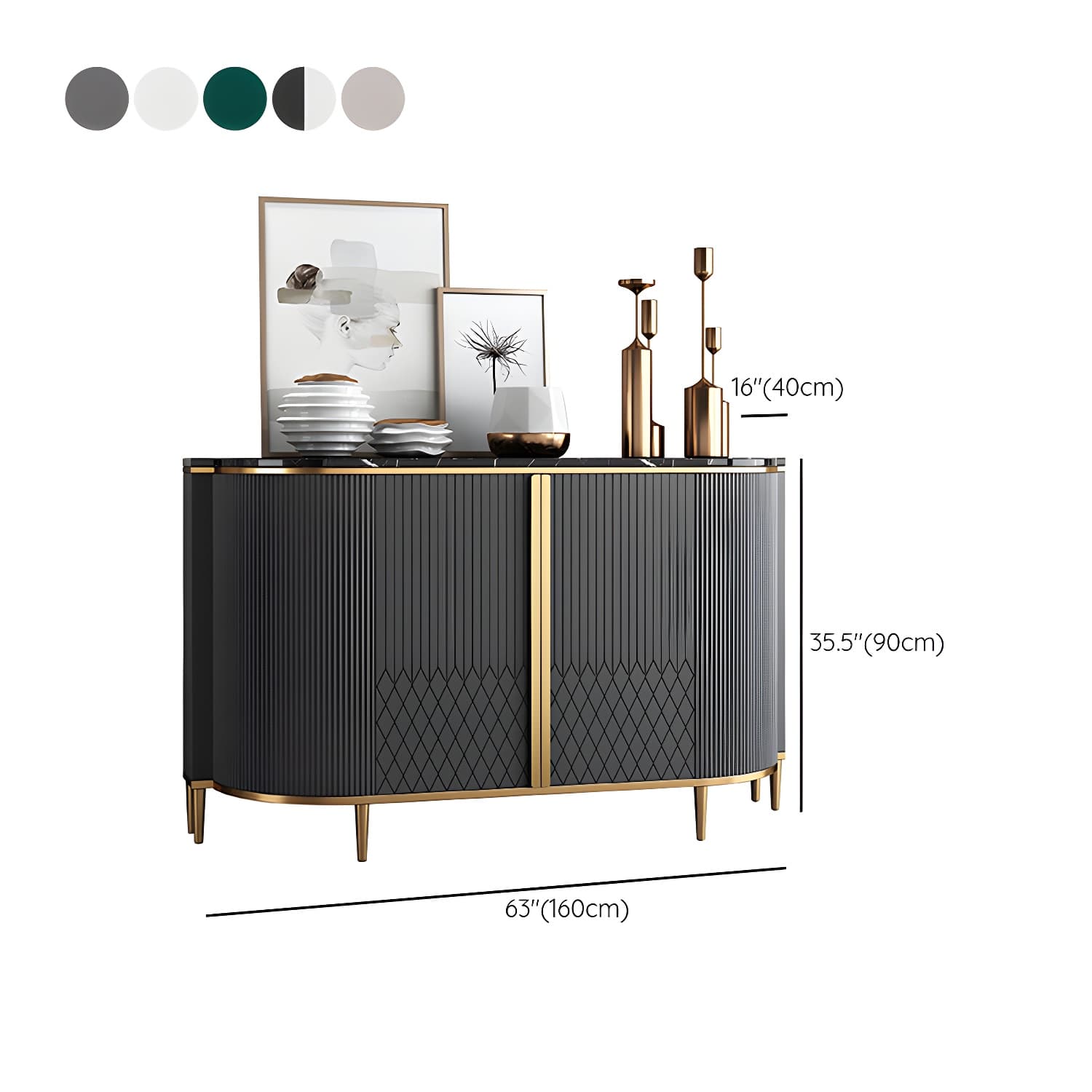 Marble Sideboard Modern & Contemporary Side Board with Cabinets - image 18