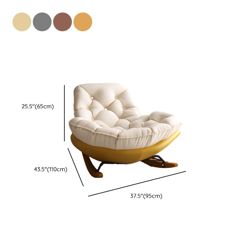 Stationary Upholstered Rocking Chair with Cushioned Rear in a Scandinavian Style, Footstool Included/Not Included thumbnail 29