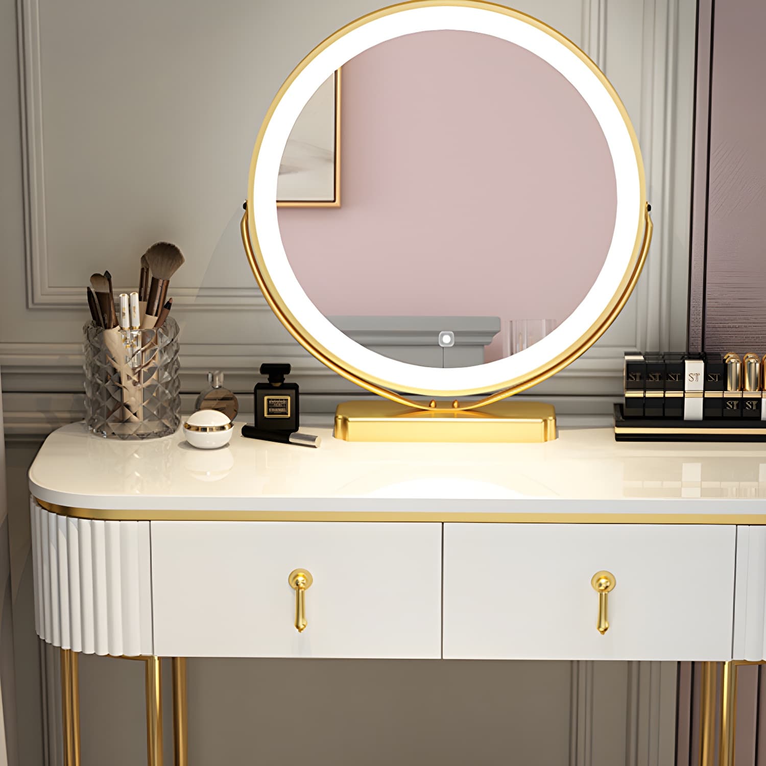 Glam Bedroom Vanity Dressing Table Wood Vanity Dressing Table Set thumbnail 10
