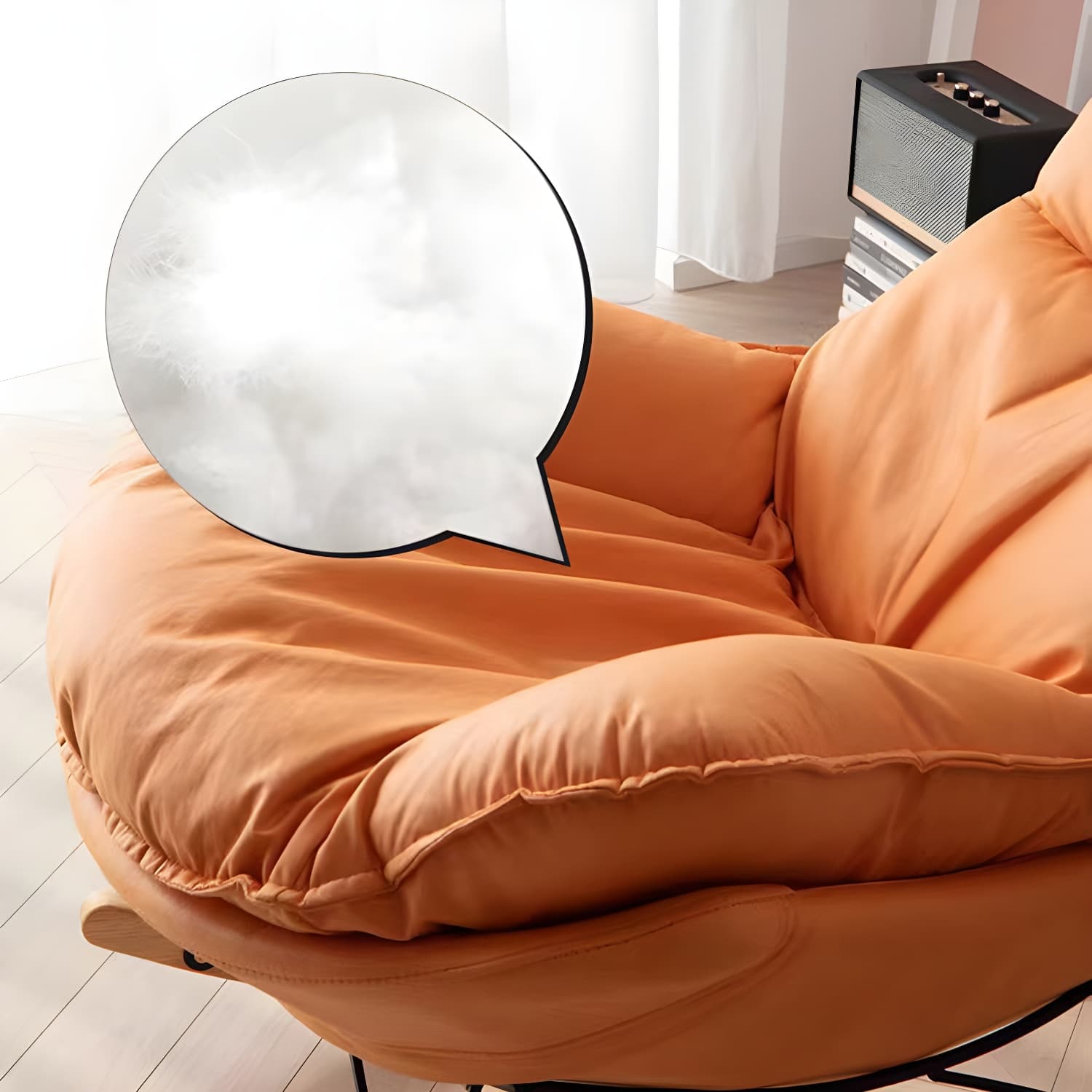Modern Single Lazy Rocking Chair Indoor Sofa Rocking Chair with Cushion thumbnail 12