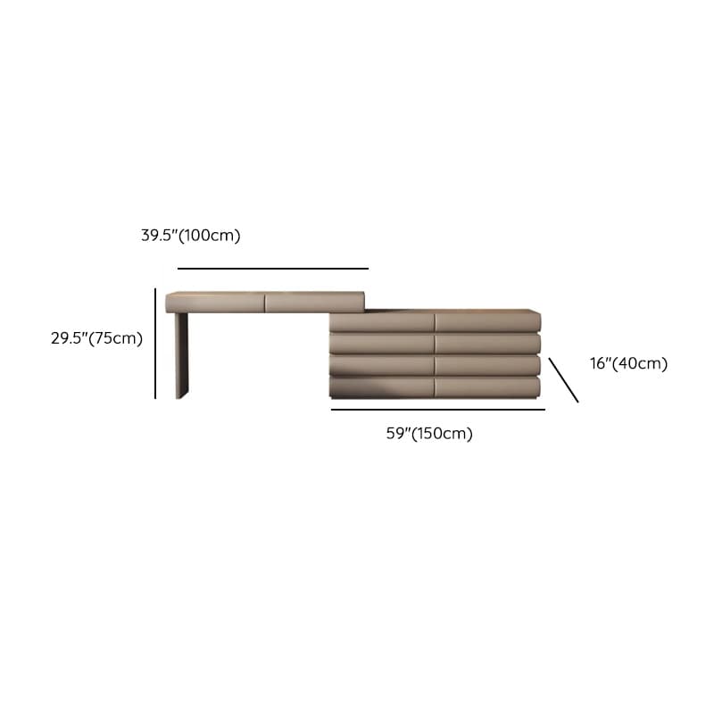 Multi-Purpose Tan Vanity Set with 10 Drawers, Lighting, Scalable, Adjustable Touch, and Adjustable Brightness thumbnail 16