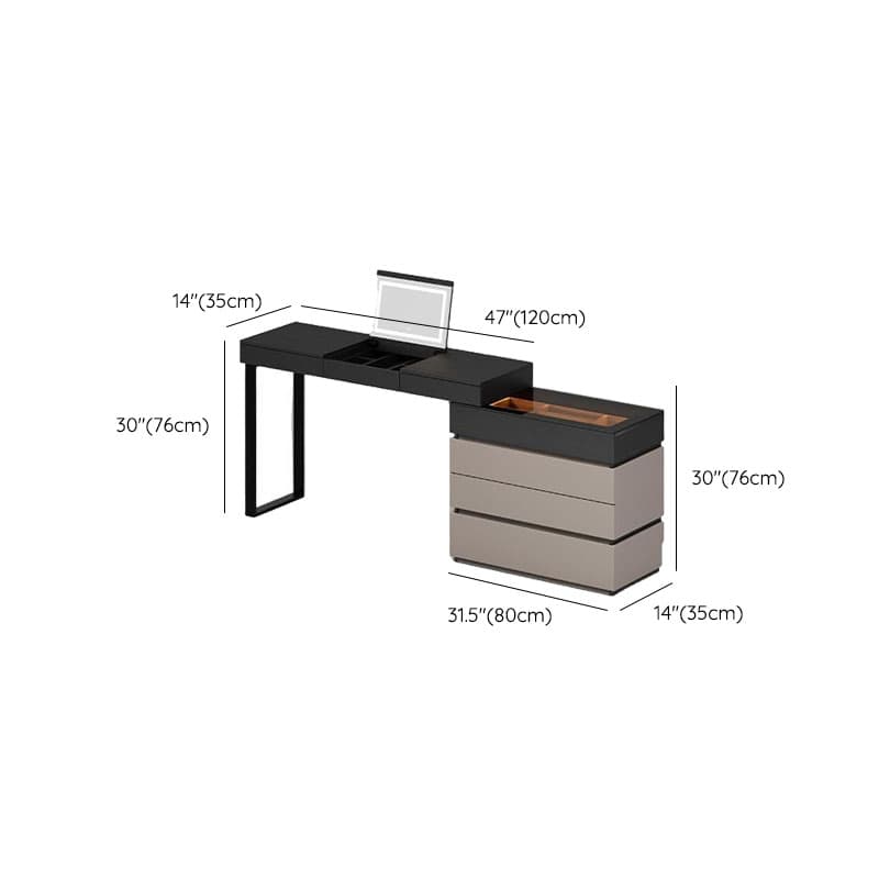 Multi-Purpose Vanity Set with 10 Drawers, Lighting, 2-in-1 Built In Makeup Vanity, Adjustable Touch and Brightness thumbnail 14