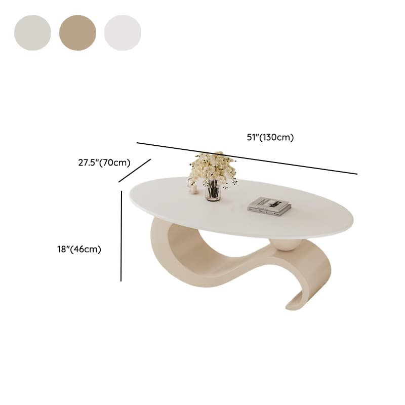 Simple Rock Coffee Table Chalk Scratch-proofed with Oblong/Circular Tabletop & Abstract/Stump Base for Foyer thumbnail 11