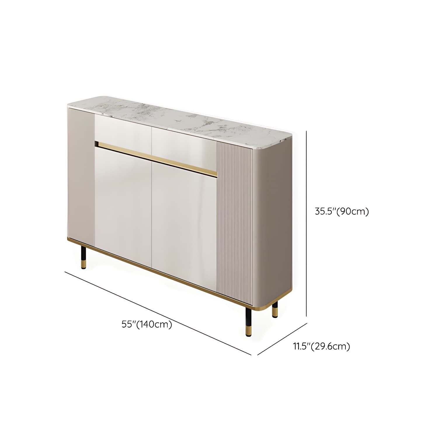 Contemporary Style Engineered Wood Buffet Stand Adjustable Shelving Credenza thumbnail 16