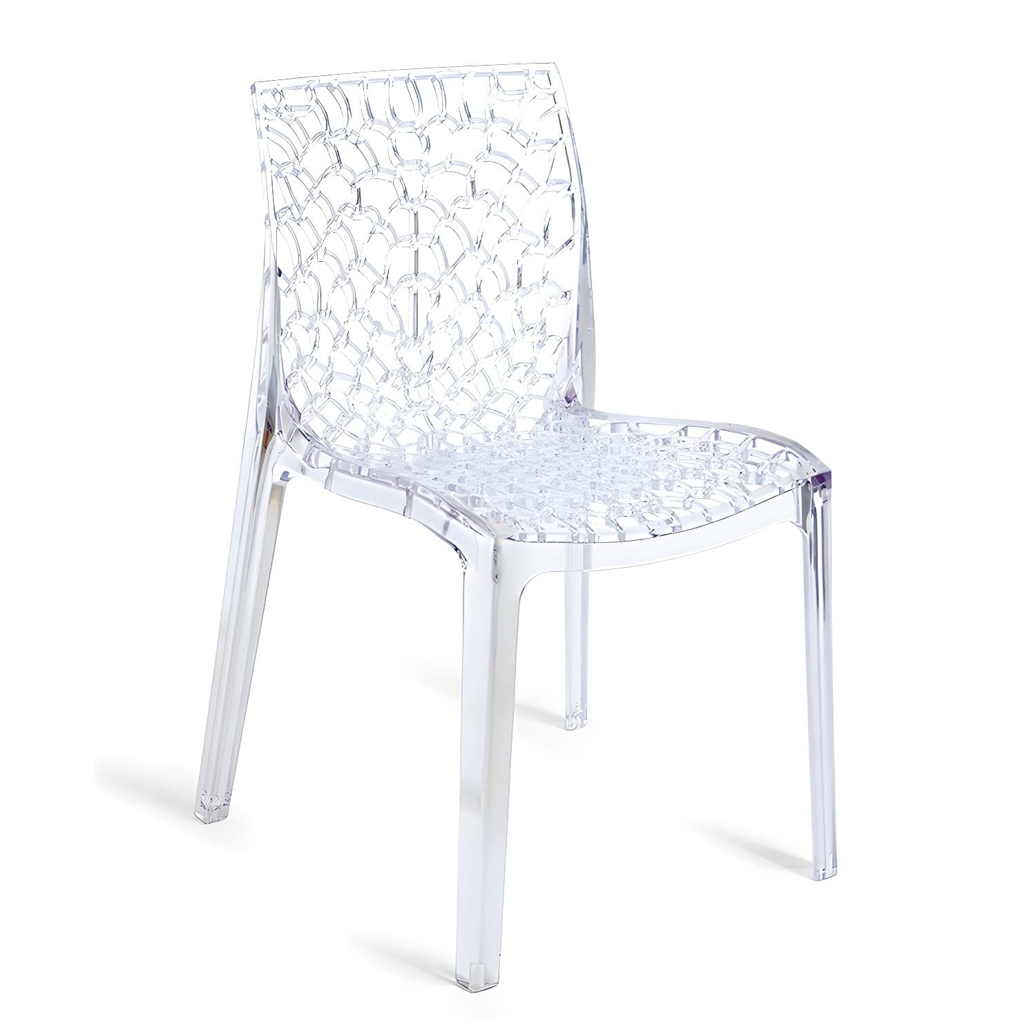 Scandinavian Style Plastic Side Chair with Armless Design Suitable for Kitchen & Dining thumbnail 2