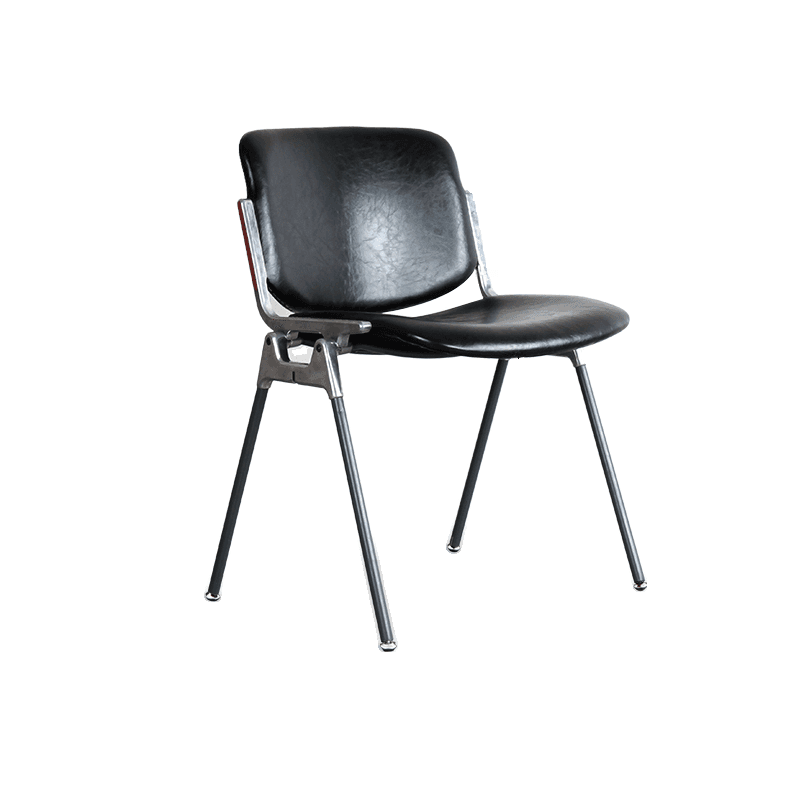 Old School Ventilated Back Armless Chair with Ink/Metallic Metal Legs, Nestable thumbnail 1