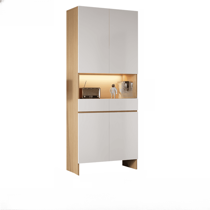 Trendy Rectangle Accent Cabinet with Hutch, Changeable Shelf, Groove Handles, Multi-Color Top, and Soft Close Drawer thumbnail 2