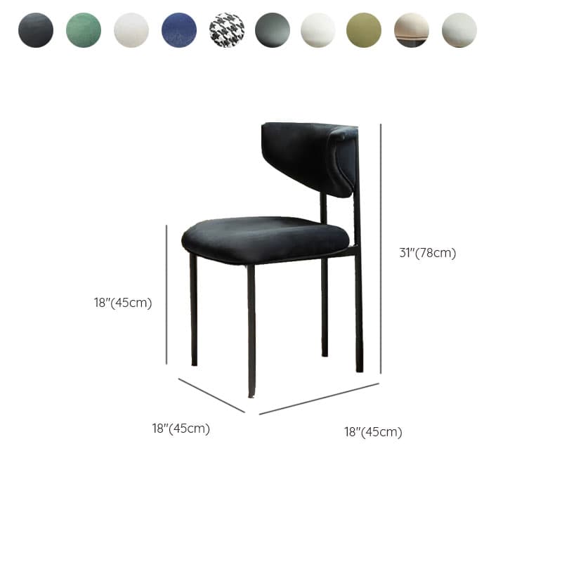 Scandinavian Side Chair with Uncovered Back, Upholstered, Ink/Gilded Metal Legs thumbnail 23