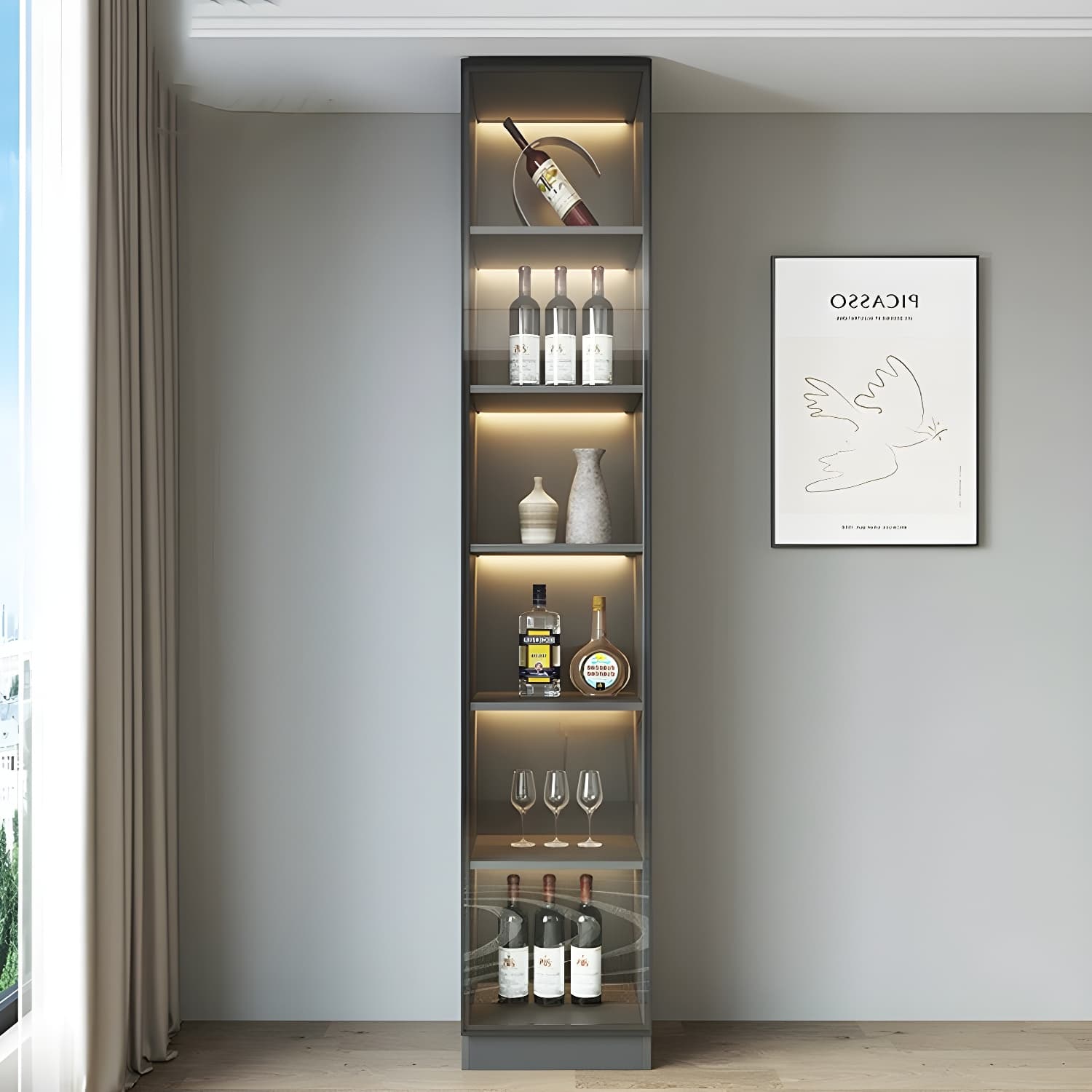 Modern Living Room Manufactured Wood Sideboard with Lighting