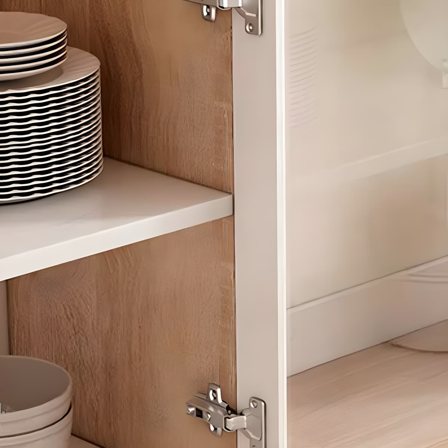 Modern Wood Buffet Cabinet with Glass Doors and Shelves - Full Assembly Needed thumbnail 10