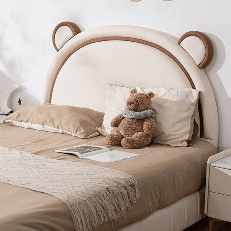 Modish Timber Panel Headboard with No Distressing, Arched Shape for Twin XL/King/Queen Bed, Featuring Sponge Upholstery and Standard Height thumbnail 5