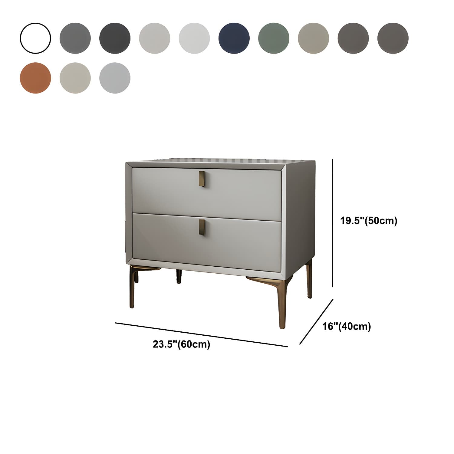 2 Drawer Solid Wood Modern Night Table Drawer Storage Bed Nightstand thumbnail 27