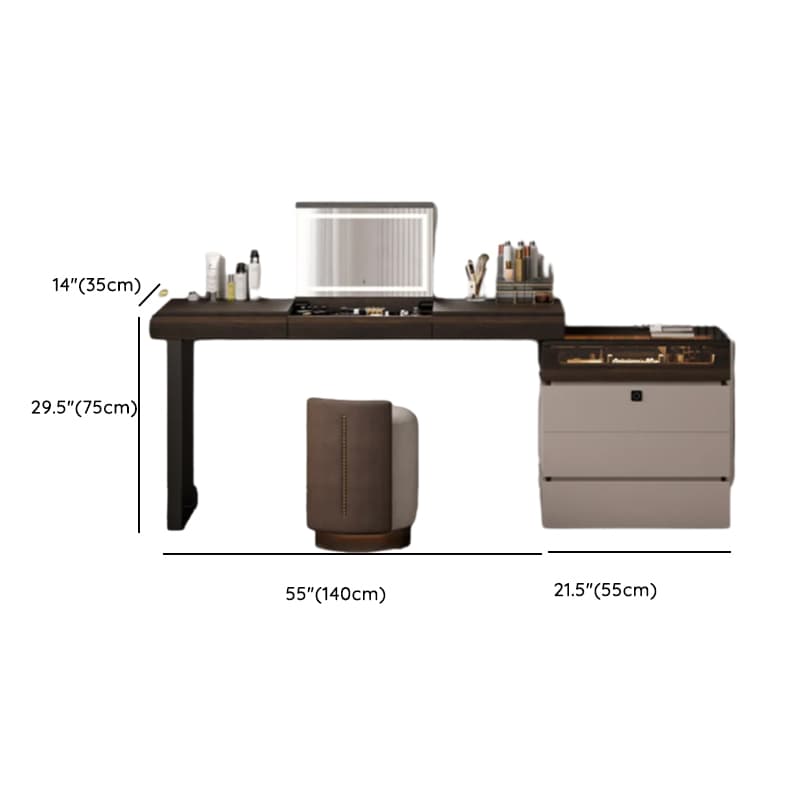 Space-saving Vanity Set with 7/11 Drawers, Lighting, Dividers, 2-in-1 Design, and Adjustable Touch Brightness thumbnail 22