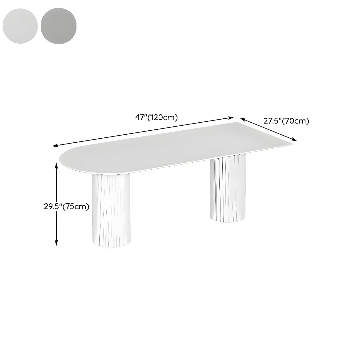 Stylish White Stone Kitchen & Dining Table with Adjoining Pedestal Base thumbnail 19