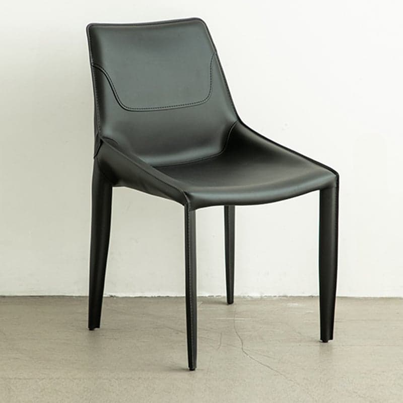 Modern Leather Armless Side Chair with Solid Back - Easy-Care, Warranty thumbnail 1