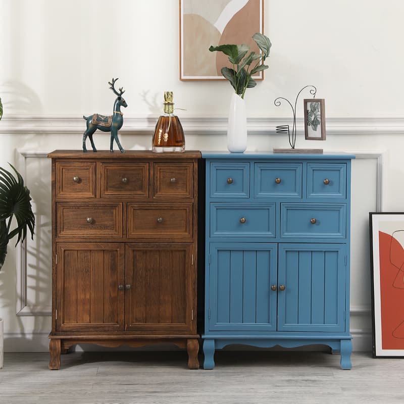 Wooden Bronze Solid Wood Dressers & Chests with Drawers Metal Handle, No Assembly - image 7