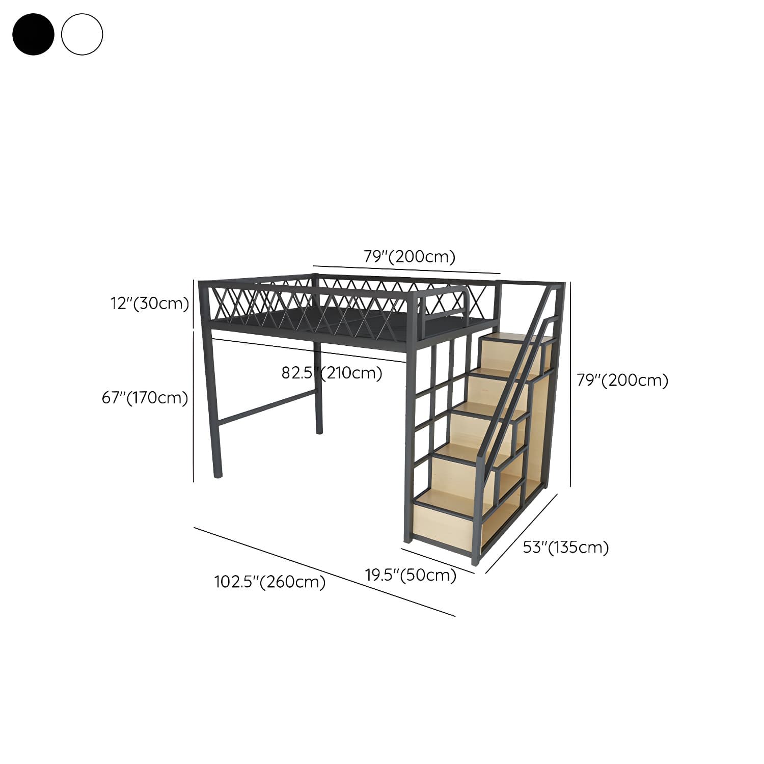 Modern Wood/Metal Bed with Light Wood Tone & Tall Clearance Storage Cabinets thumbnail 18