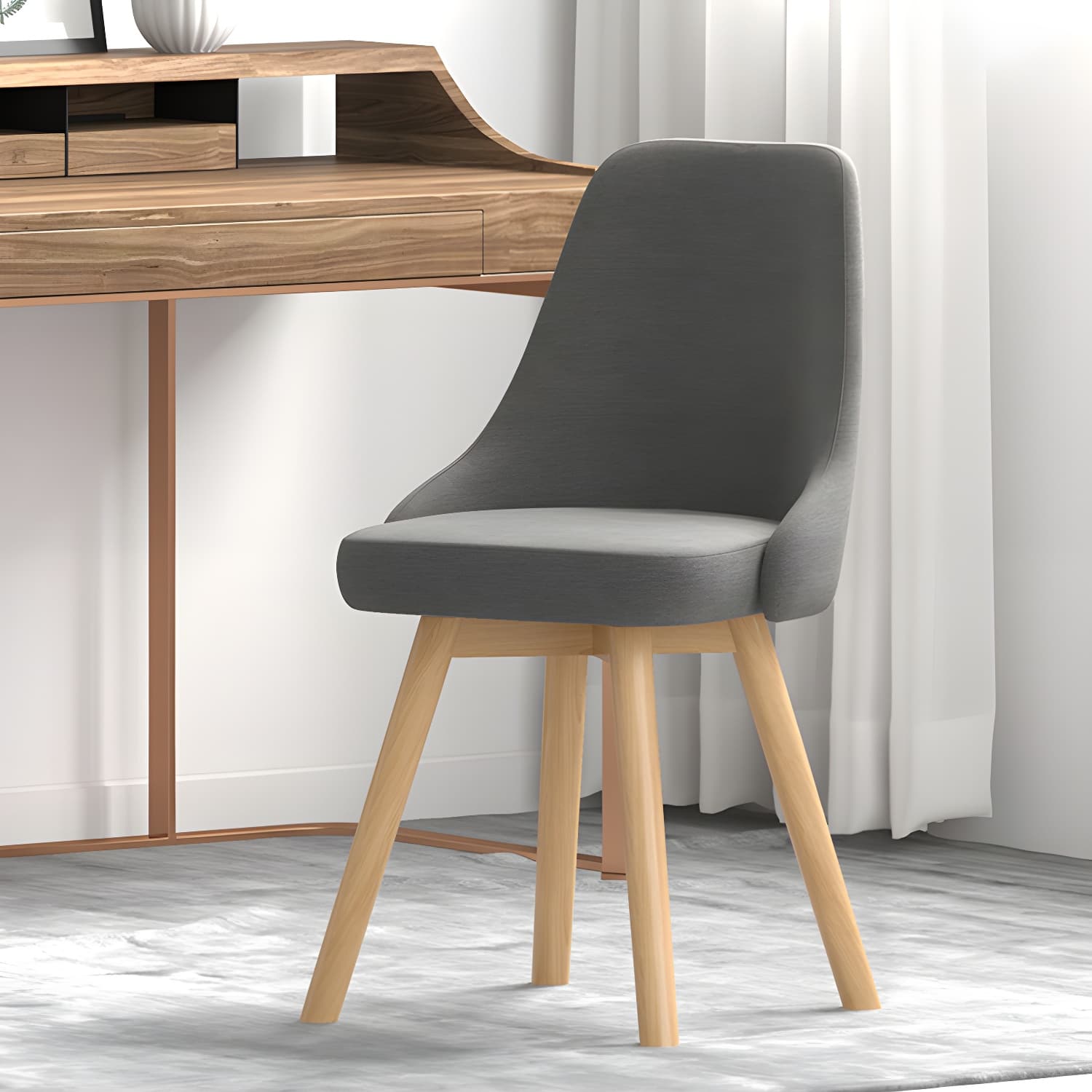 Solid Wood Dining Chair Modern Style Swivel Side Chair for Dining Room thumbnail 14
