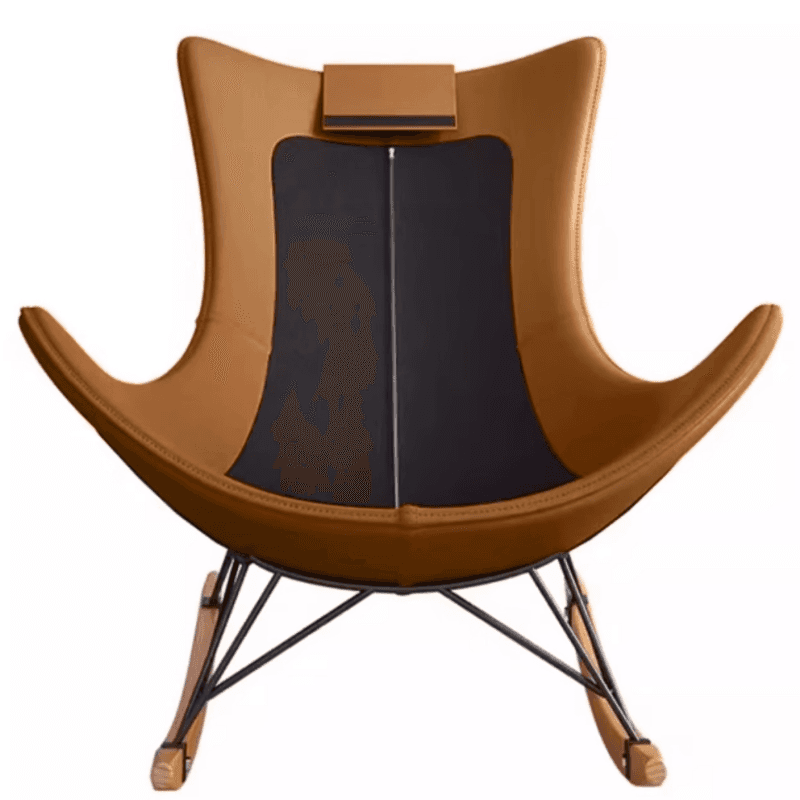 Simple Upholstered 2 Piece Set Porch Rocker with Scratch-tolerant Padded Ottoman - image 9