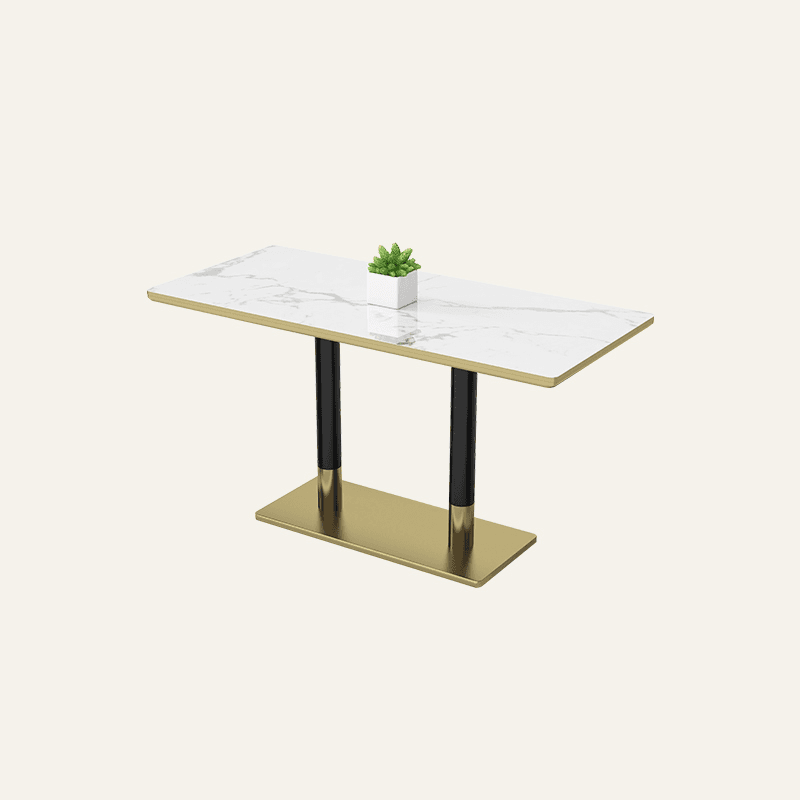 Minimalist/Luxurious Dining Table with Slate Stone Top, Fixed Table, Seats 4/2 thumbnail 2