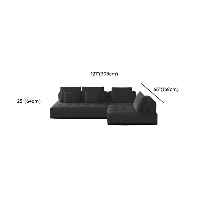 L-Shape Dark Upholstery Corner Sectional, Seats 5 with Button-tufted Design thumbnail 6