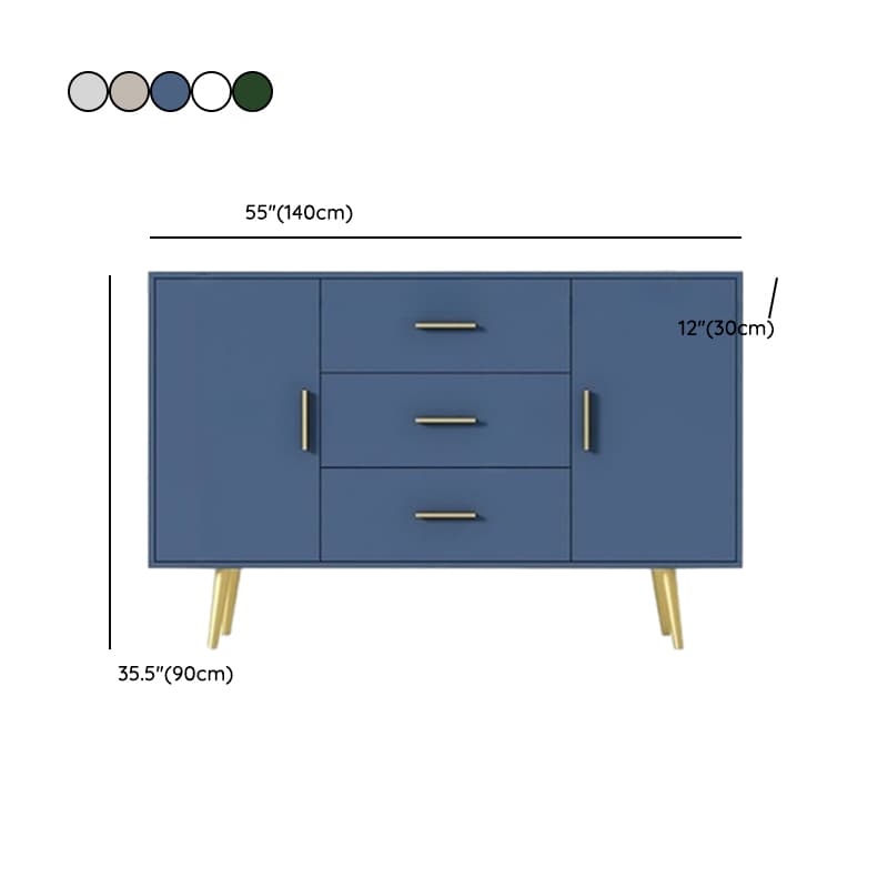 Floor Freestanding Buffet Table with Kitchen Appliance Storage for Living Room in a Glam Style thumbnail 16