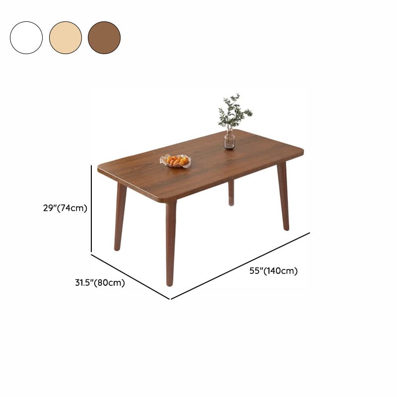 Dining Table Set with Rectangular Recycled Wood Fixed Table and Padded Chair Back in White/Auburn/Unfinished thumbnail 10