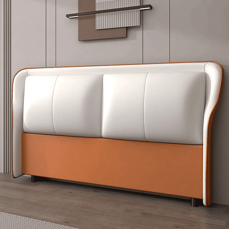 Trendy Wingback Headboard with No Distressing in Natural Wood, Rectangle Shape for Full/Queen Bed with Sponge Upholstery and Standard Height thumbnail 7