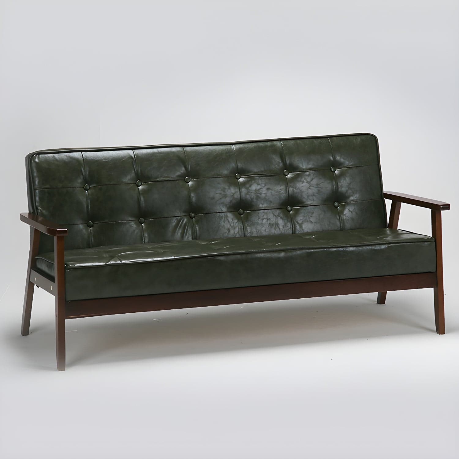 Modern Wood Frame Tufted Back Sofa with Cotton Seat Sleek and Stylish Seating thumbnail 4
