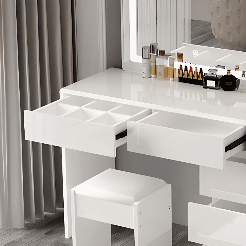 Scalable Manufactured Wood Push-Pull Bedroom Floor Vanity, No Suspended thumbnail 7