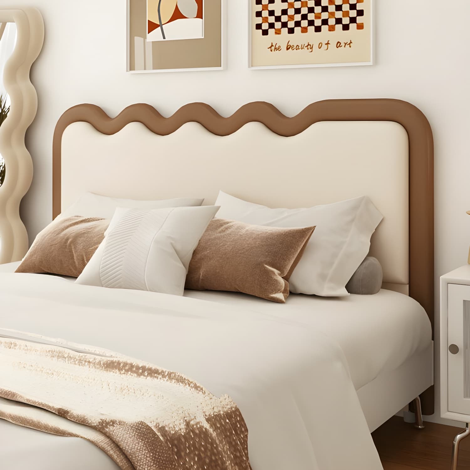 Modern Upholstered Panel Headboard with Leather Upholstery and Rectangular Shape thumbnail 18