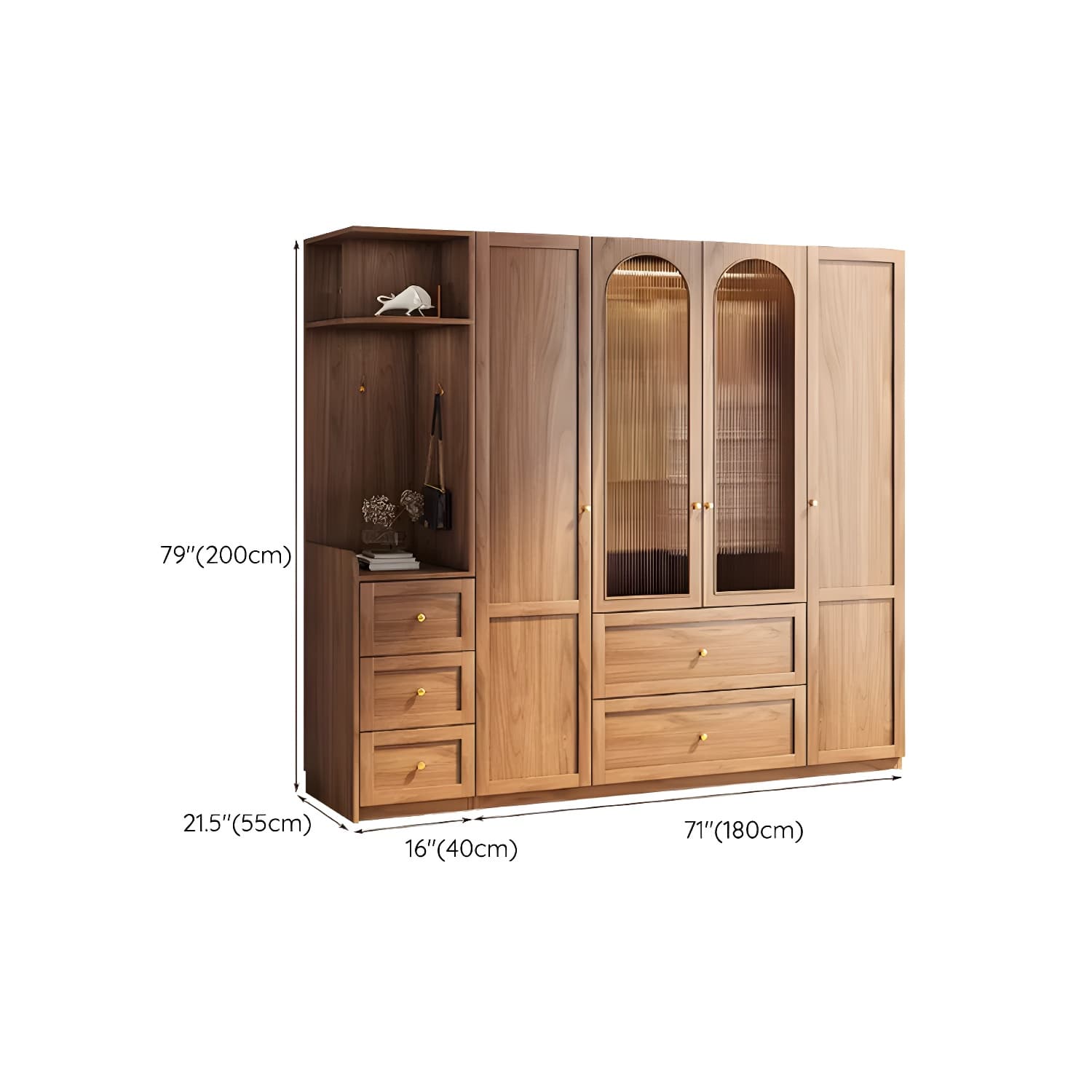 Fashionable Natural Wood Wardrobe Armoire for Stylish Closet Organization - image 24