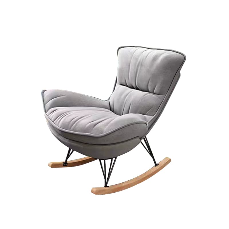Stylish and Comfy Modern Rocking Chair with Natural Wood Legs and Slipcover thumbnail 11