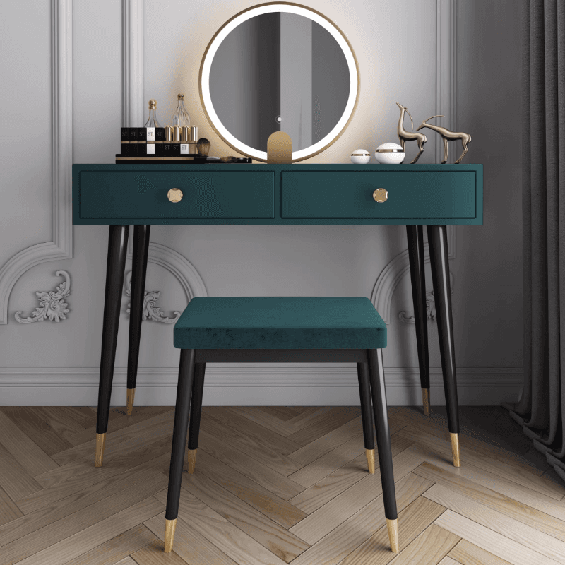 Modish Standard/Small Makeup Vanity with Solid+Engineered Wood Table Top and 3/2 Drawers thumbnail 3