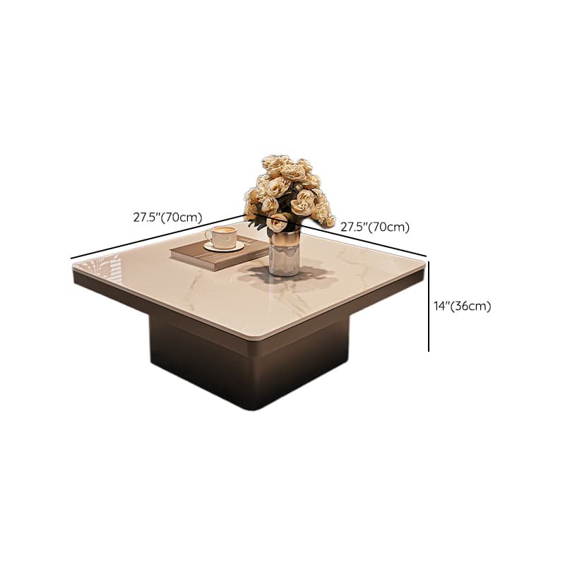Contemporary Design Transparent Glass Single Board Game Coffee Table with Plinth Base in Midnight Black, Square Top thumbnail 9