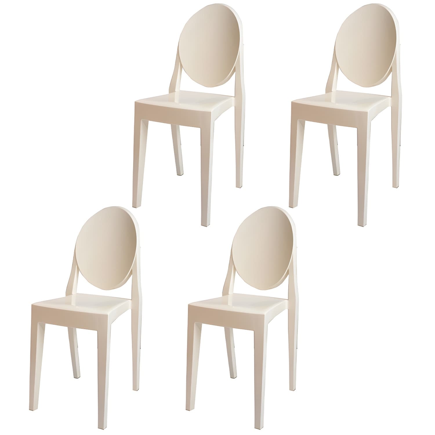 Scandinavian Winehouse Plastic Side Chair Transparent Open Dining Chair (Set of 4) thumbnail 5