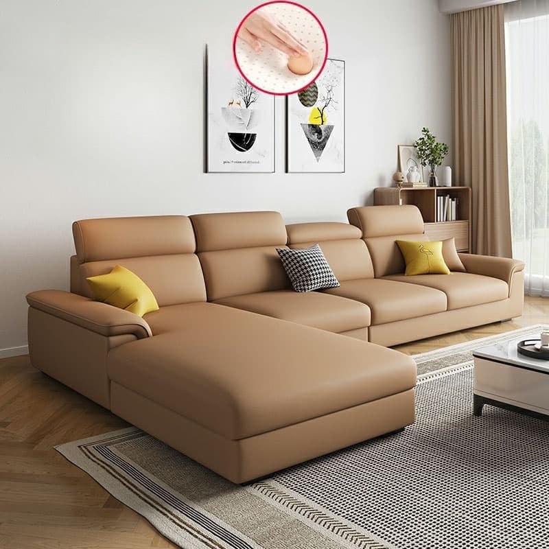 5-Seater Modish Left L-Shape Sofa Chaise with Natural Wood Frame thumbnail 17