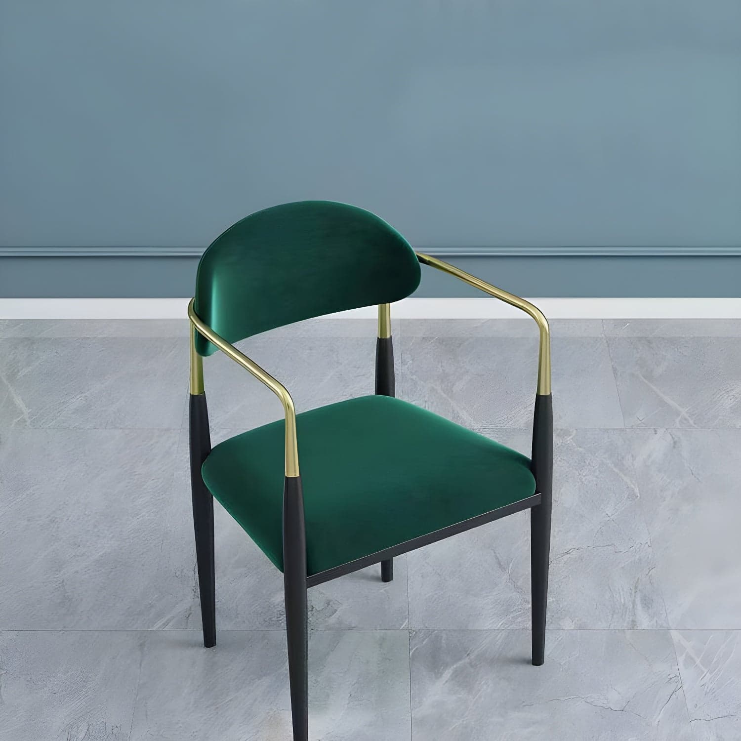 Upholstered Dining Chair Glam Style Open Back Dining Armchair for Indoor thumbnail 7