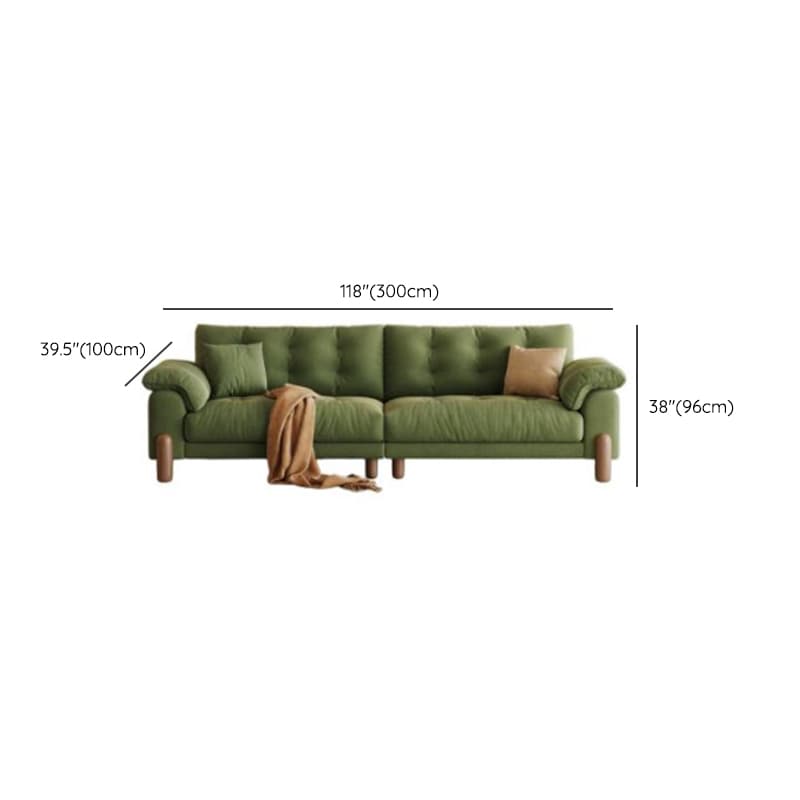 Straight Dark Green Sofa, Seats 2/1-seater, Horizontal Orientation, Button-tufted thumbnail 17