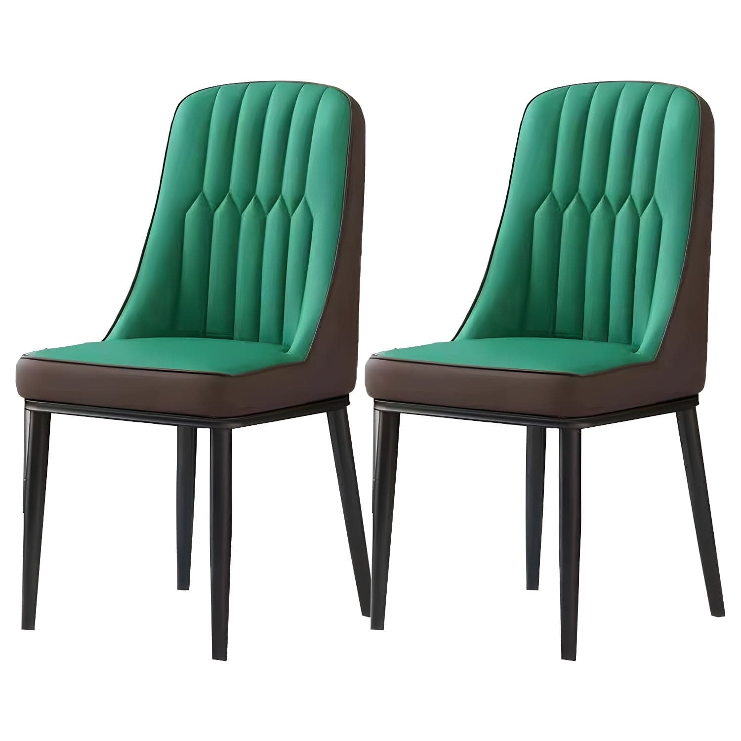 Glam Parsons Dining Side Chair Leather Indoor Dining Chair with Metal Legs thumbnail 7