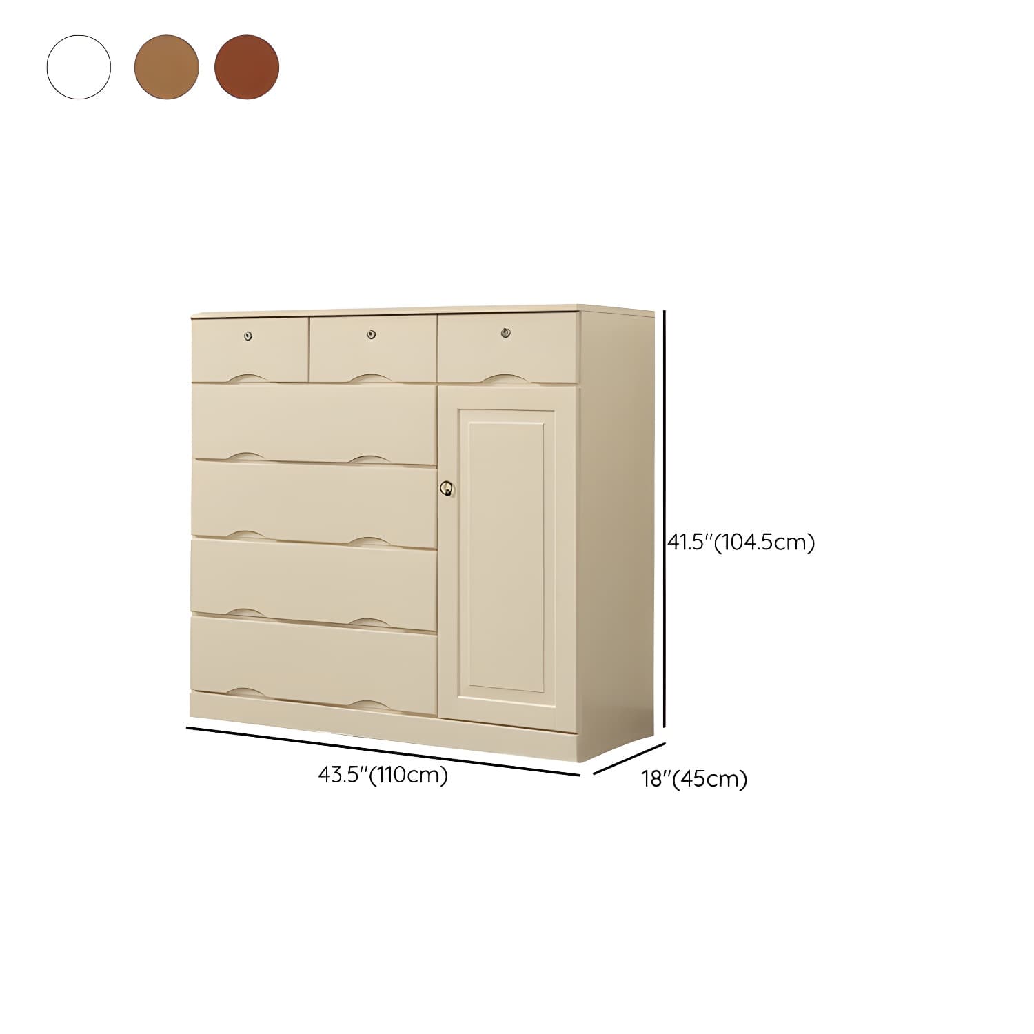 Modern Solid Wood Combo Dresser with Shelves, Drawers, and Cabinet Storage thumbnail 18